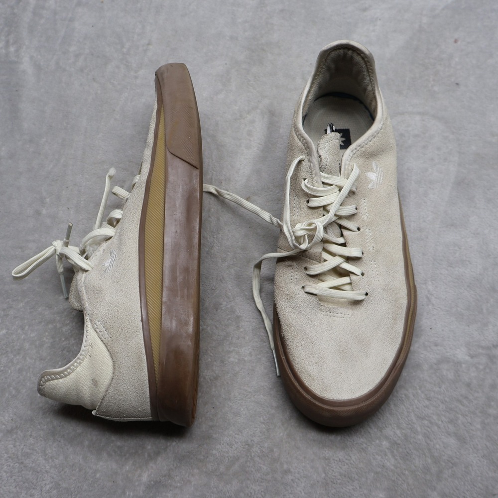 Adidas Mens 8.5 Sneakers White Sabalo Gum Sole Low Top Skateboarding Casual